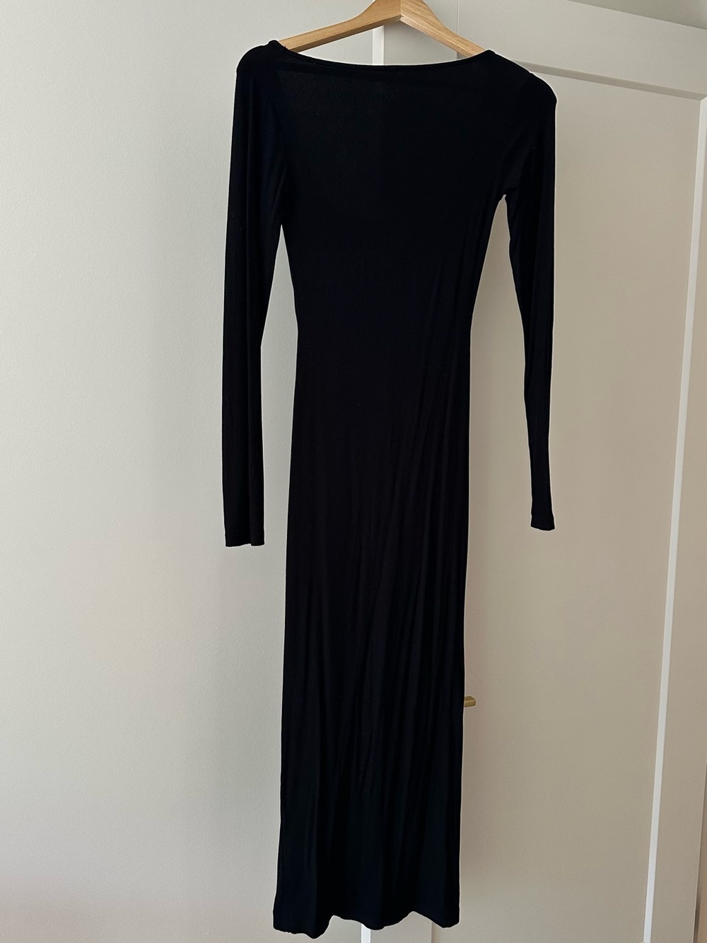 SKIMS Black Long Sleeve Maxi Dress